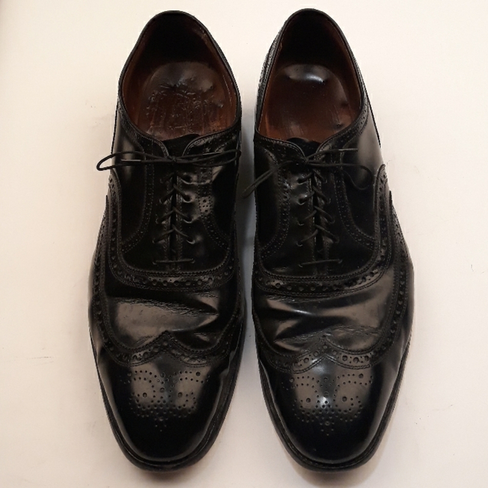 ALLEN‎ EDMONDS Black Leather McAllister Wing Tip 15 C Mens Dress Shoes